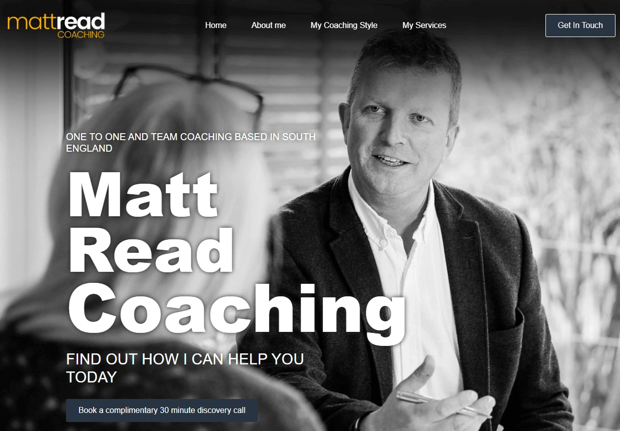Matt Read Coaching website screenshot